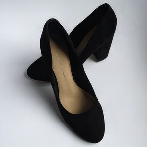 Suede black heels